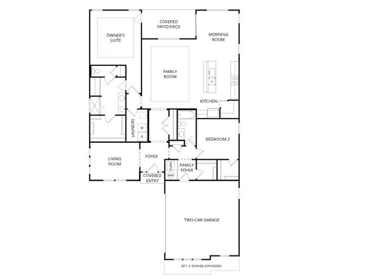 2D floor plan layout for the Maxwell by Fischer Homes in Savannah Lakes, Hiram, GA (Image 2).