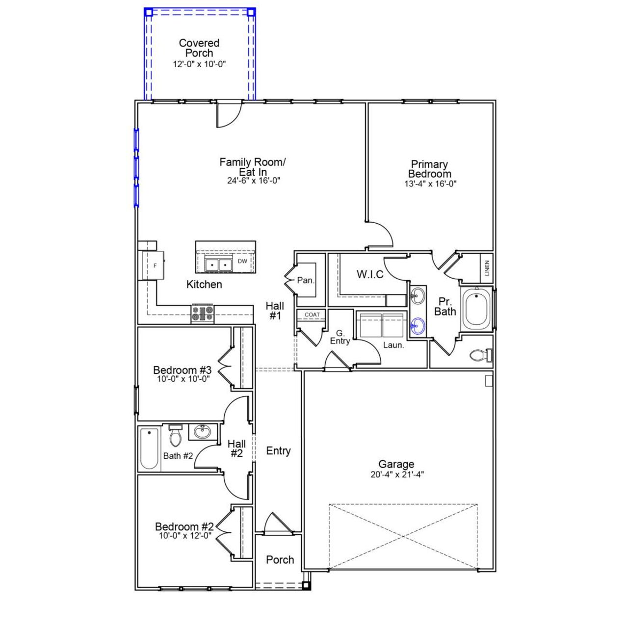 2D floor plan layout of this home in Ridgecrest at Midway, Anderson, SC (Image 2). 2D floor plan layout of this home in Ridgecrest at Midway, Anderson, SC (Image 2).