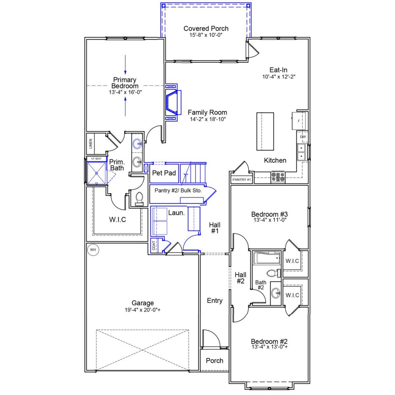2D floor plan layout of this home in Clairmont, Charlotte, NC (Image 2).