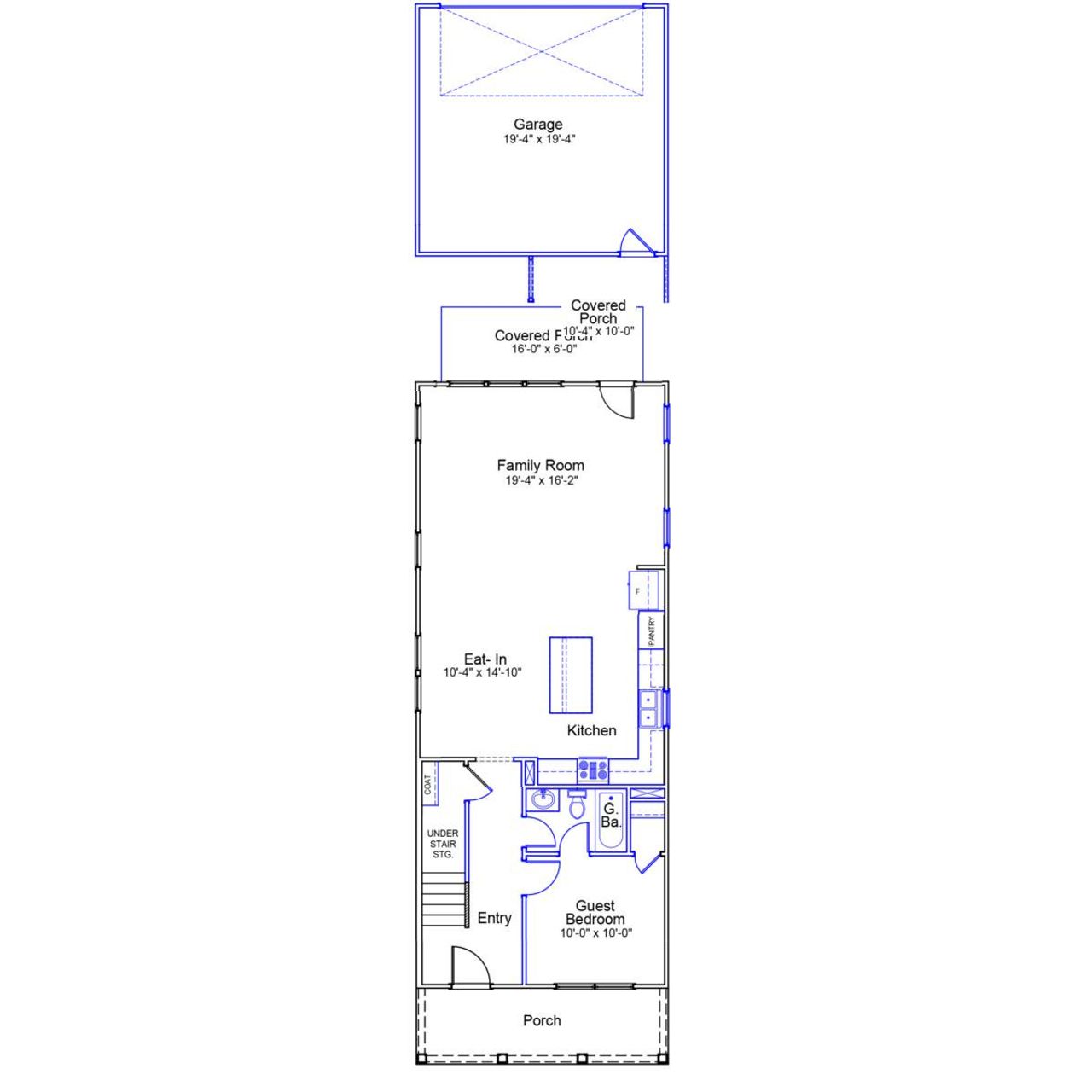 2D floor plan layout of this home in Renaissance at White Oak, Garner, NC (Image 2).