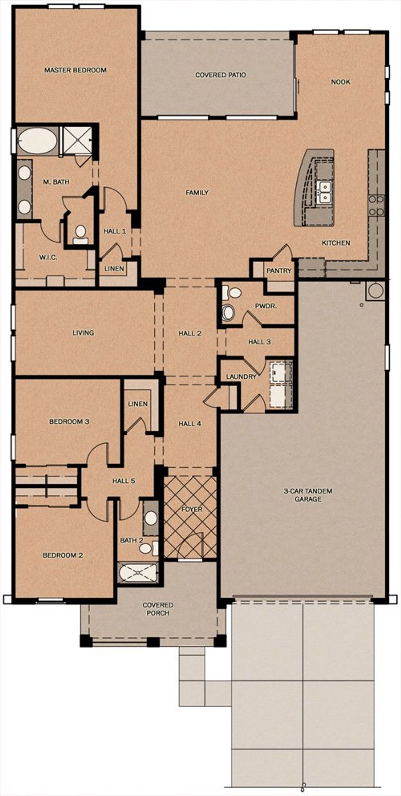 2D floor plan layout of this home in North Shore at Promenade, San Tan Valley, AZ (Image 2).