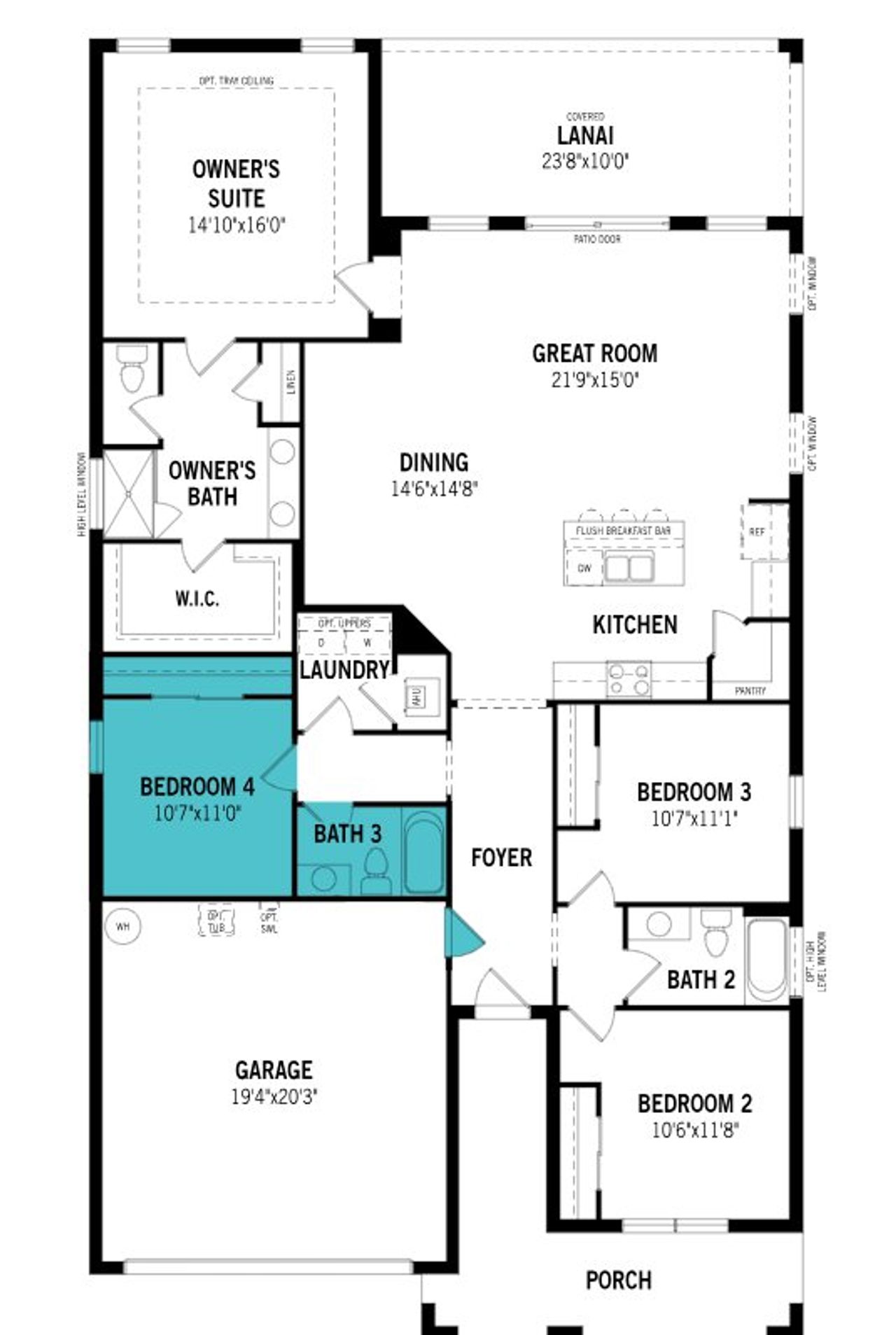 2D floor plan layout of this home in Crosswind Ranch, Parrish, FL (Image 2). 2D floor plan layout of this home in Crosswind Ranch, Parrish, FL (Image 2).