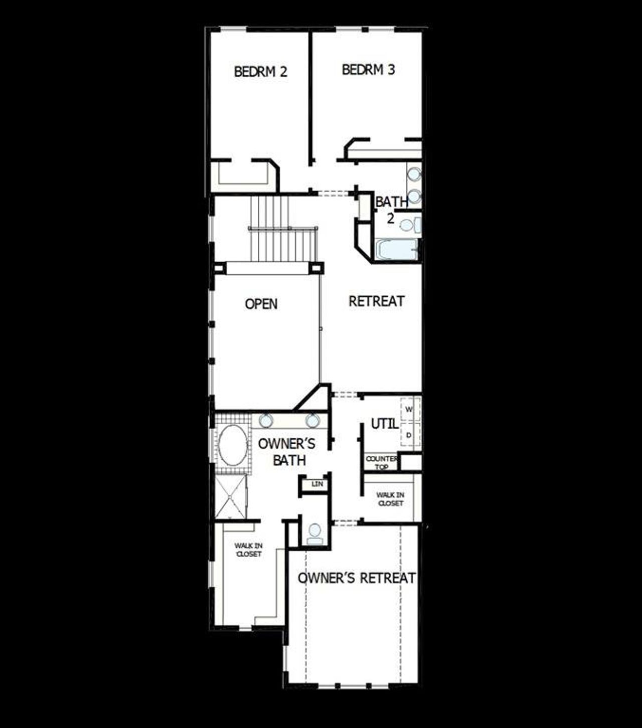 2D floor plan layout of this home in The Retreat at Harvest, Argyle, TX (Image 2).