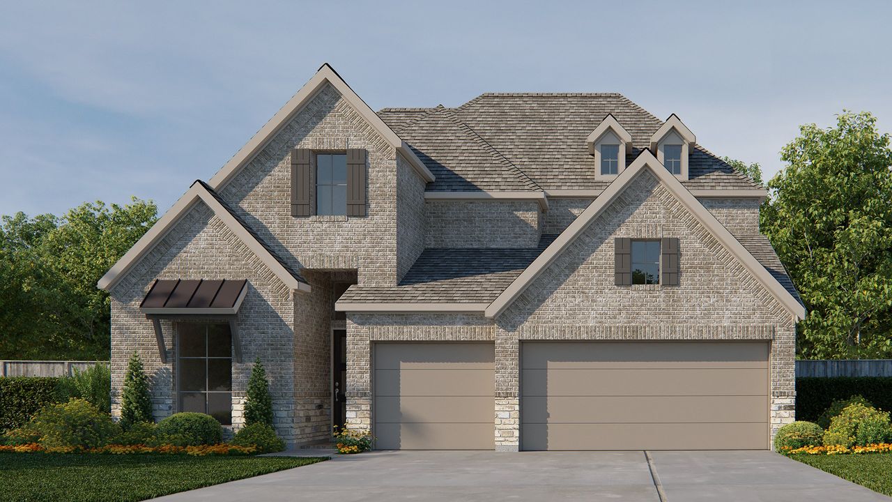 Representative exterior photo of a completed home built from the 3445W by Perry Homes in Meridiana, Rosharon, TX (Image 2).