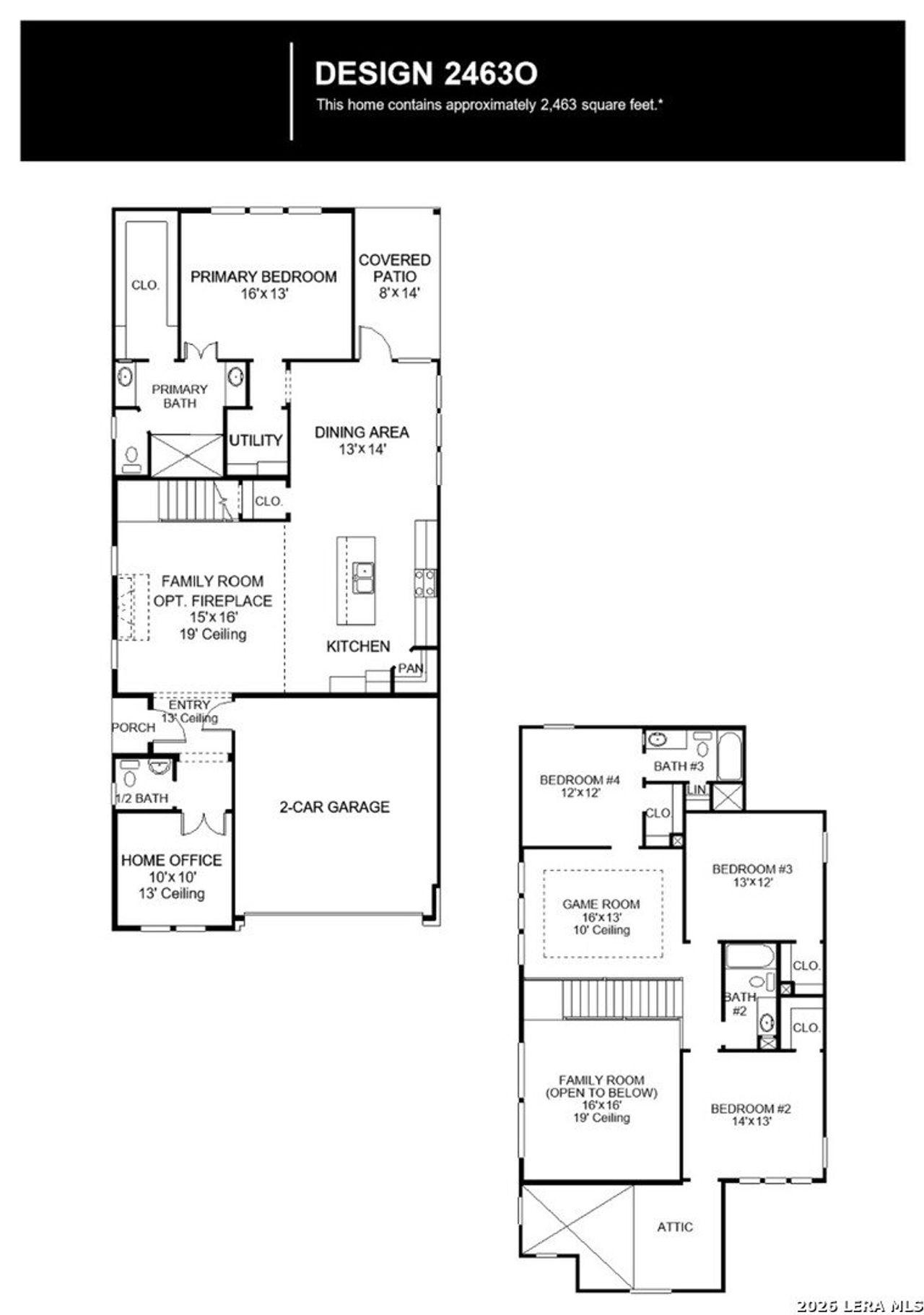 2D floor plan layout of this home in Solms Landing, New Braunfels, TX (Image 2).