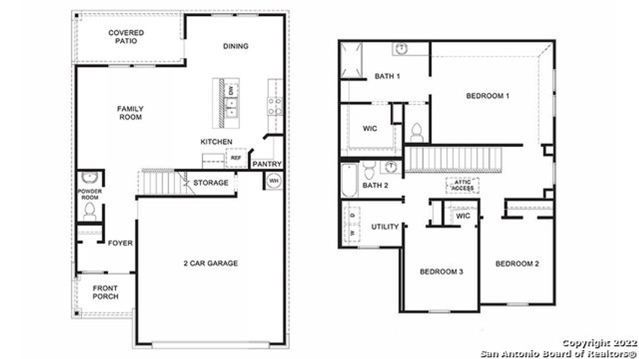 2D floor plan layout of this home in Preserve at Medina, Von Ormy, TX (Image 2).