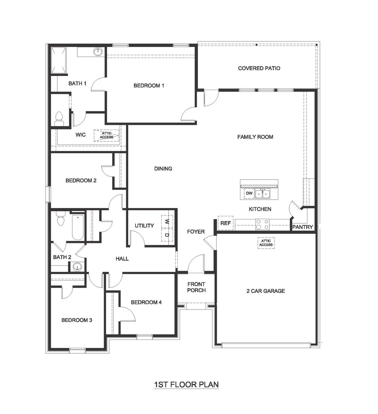 2D floor plan layout of this home in Whitewing Trails, Princeton, TX (Image 2).