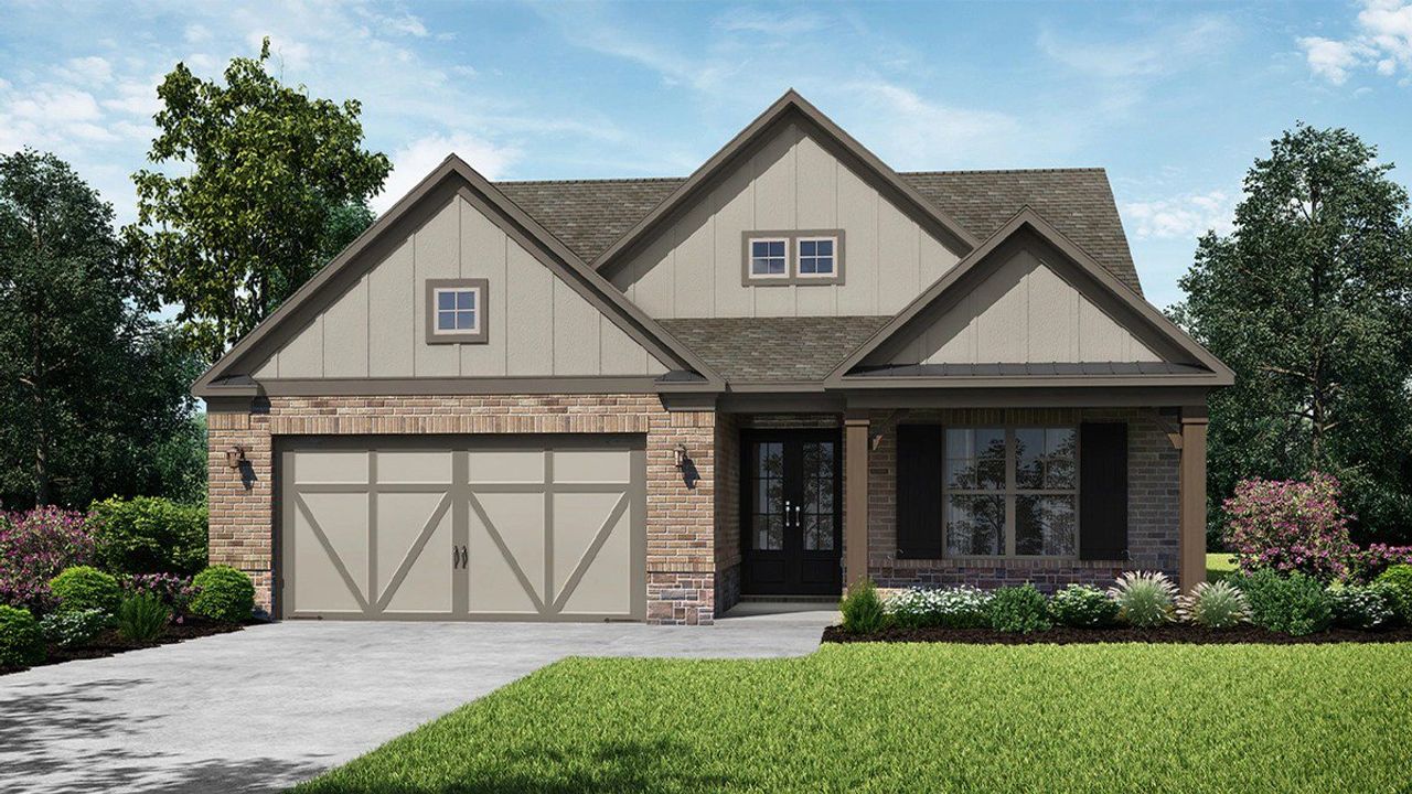 Representative exterior photo of a completed home built from the Adaline by SR Homes in Yellowstone Farms, Cumming, GA (Image 2).