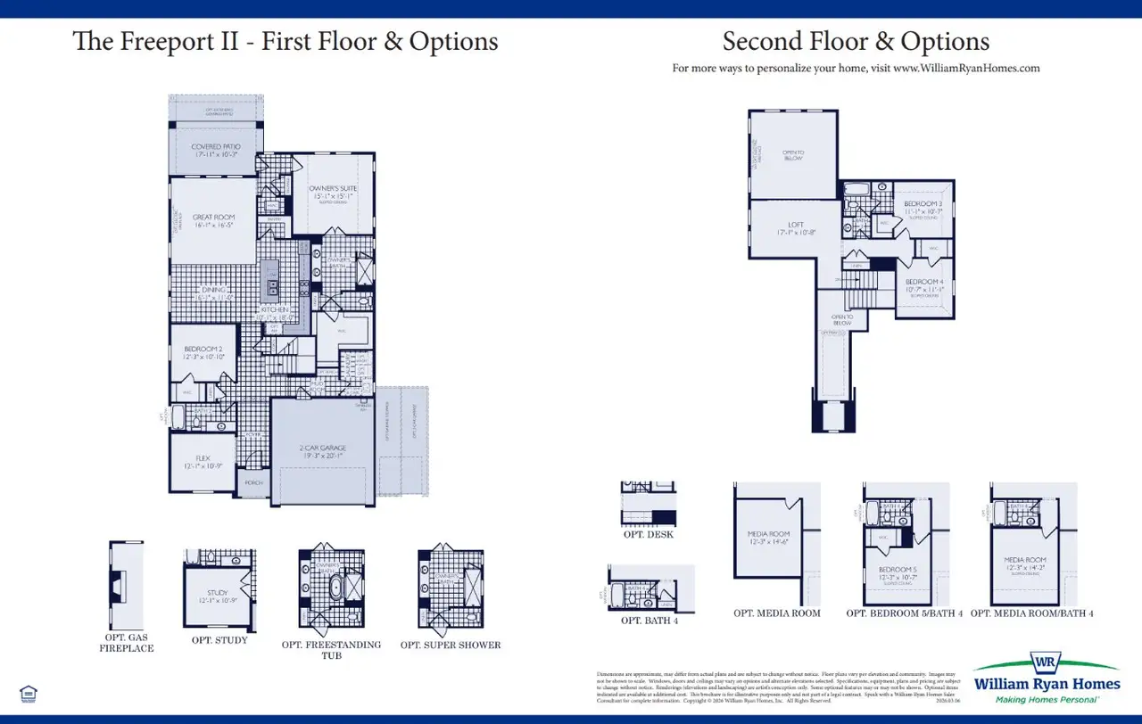 2D floor plan layout of this home in Lily Creek at Sutton Fields, Aubrey, TX (Image 2).