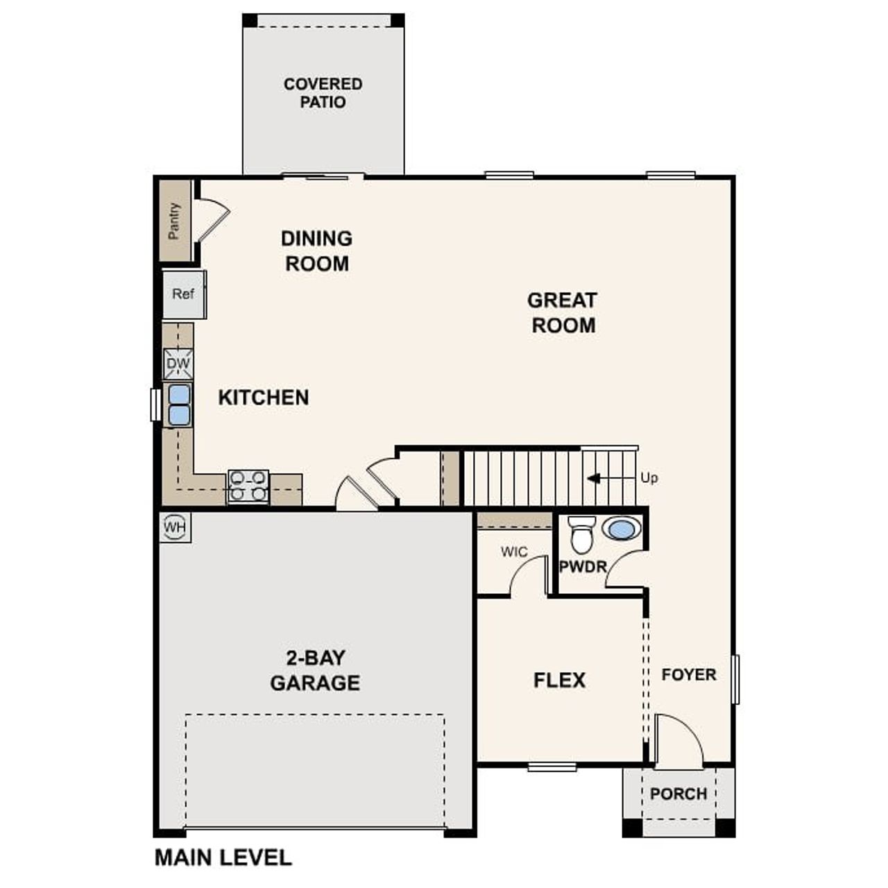 2D floor plan layout of this home in Entrada del Toro at Rancho Sahuarita, Sahuarita, AZ (Image 2).
