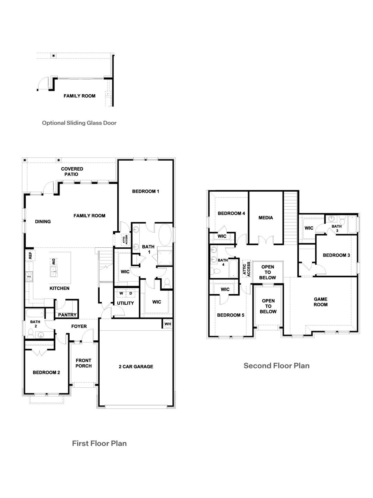 2D floor plan layout of this home in The Enclave at Bar W Ranch, Leander, TX (Image 2).