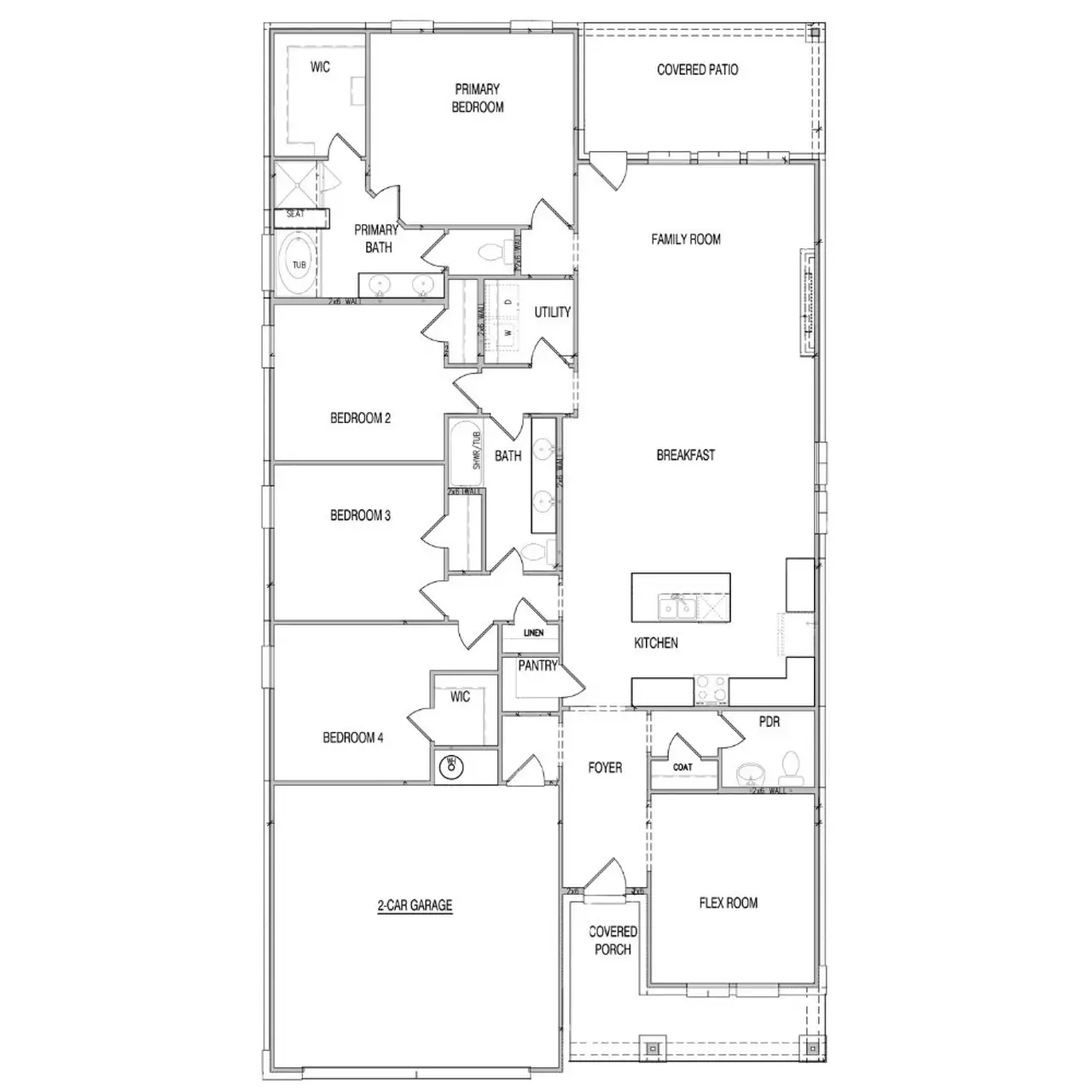 2D floor plan layout of this home in Hadley Farms, Godley, TX (Image 2). 2D floor plan layout of this home in Hadley Farms, Godley, TX (Image 2).