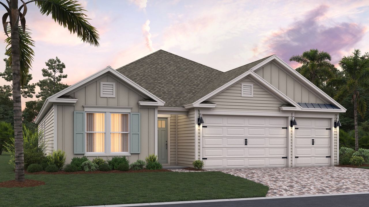 Representative exterior photo of a completed home built from the Doral by D.R. Horton in Broward Key, Jacksonville, FL (Image 2). Representative exterior photo of a completed home built from the Doral by D.R. Horton in Broward Key, Jacksonville, FL (Image 2).