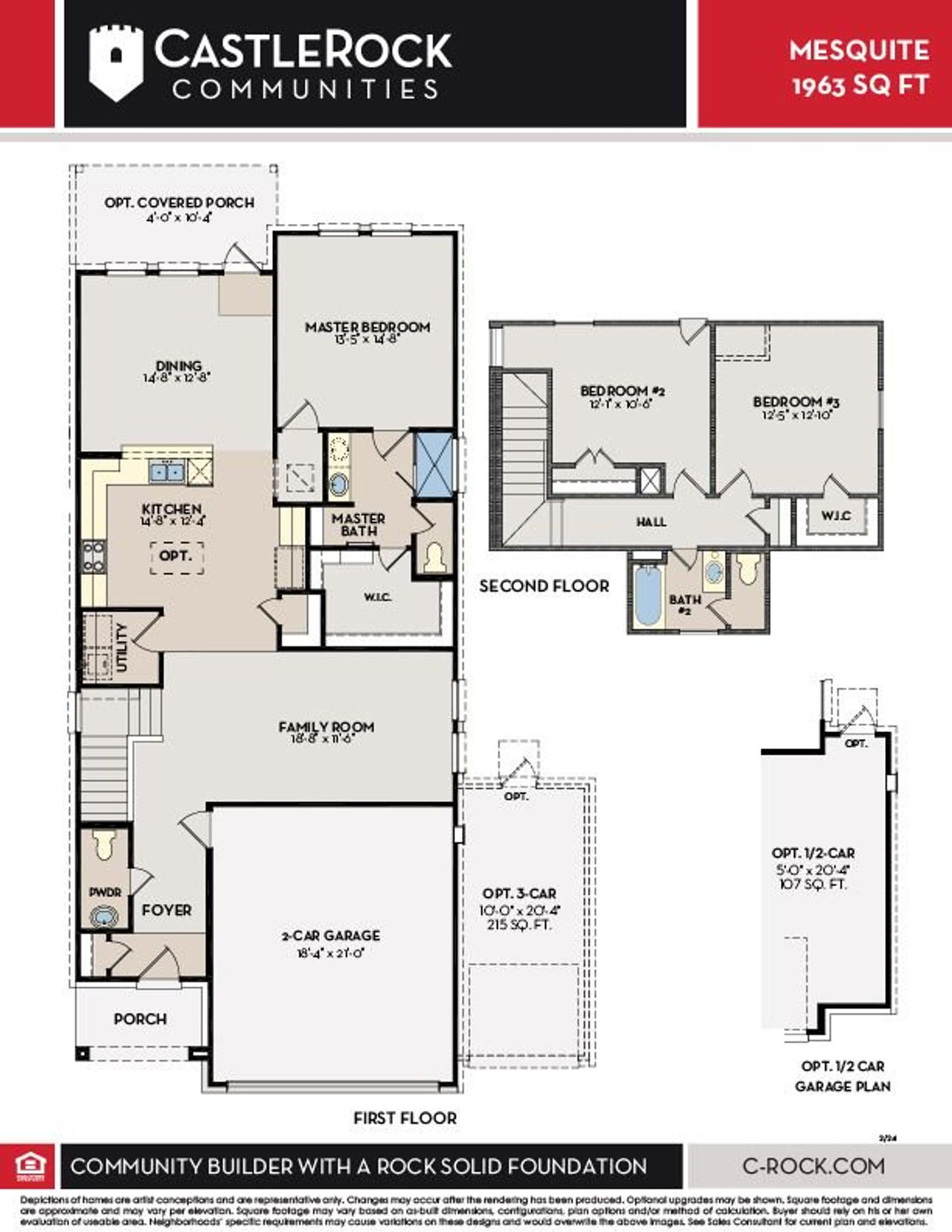 2D floor plan layout for the Mesquite by CastleRock Communities in Katzer Ranch, Converse, TX (Image 2). 2D floor plan layout for the Mesquite by CastleRock Communities in Katzer Ranch, Converse, TX (Image 2).