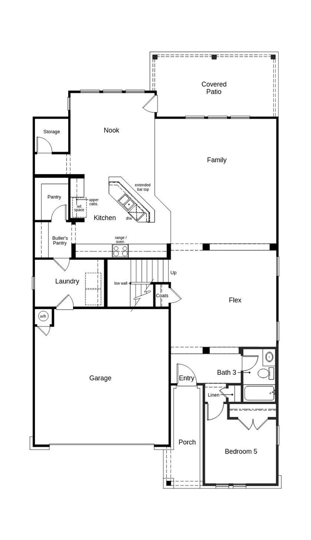 2D floor plan layout of this home in River Bluff, Leander, TX (Image 2).