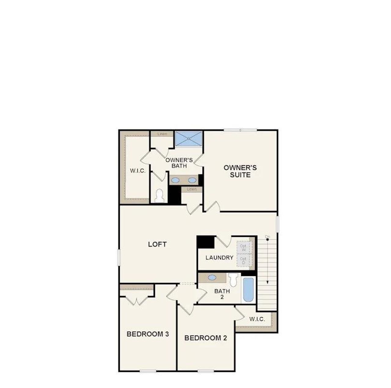 2D floor plan layout of this home in Blue Sky Meadows, Monroe, NC (Image 2).