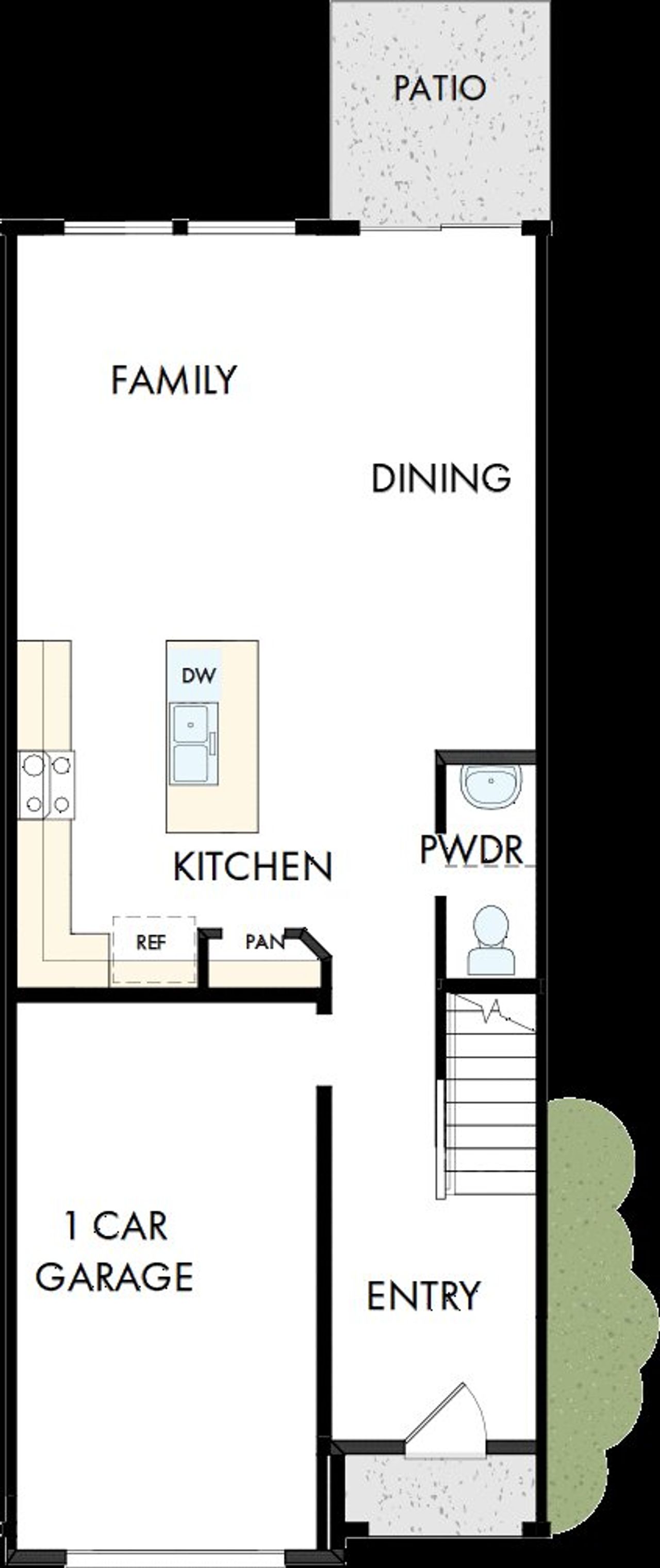 2D floor plan layout of this home in Nexus Townhomes, Gallatin, TN (Image 2).