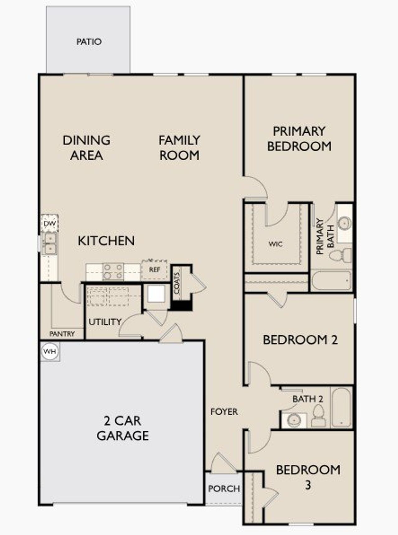 2D floor plan layout of this home in Liberty Ranch, Josephine, TX (Image 2).
