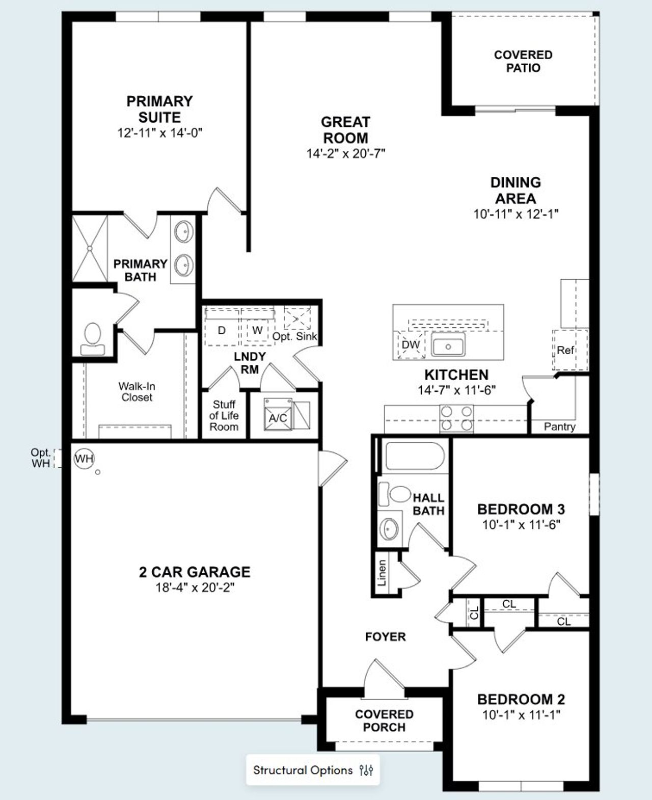 2D floor plan layout of this home in Aspire at The Pines, Citrus Springs, FL (Image 2).
