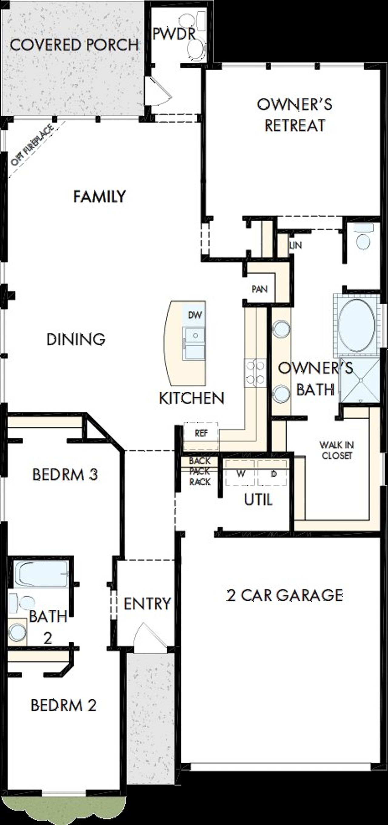 2D floor plan layout of this home in ARTAVIA 45' Homesites, Conroe, TX (Image 2).