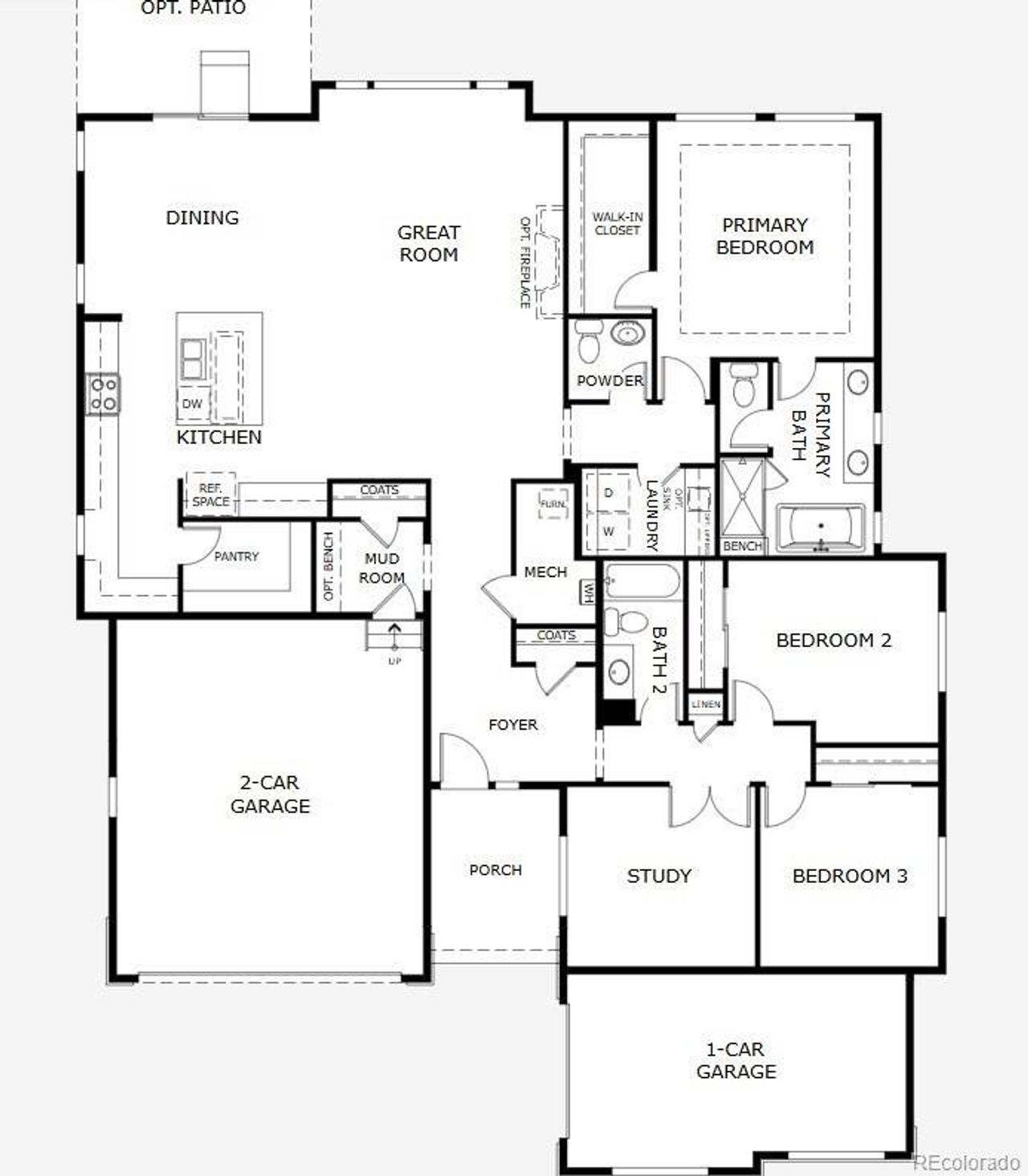2D floor plan layout of this home in Cherry Meadows, Brighton, CO (Image 2).