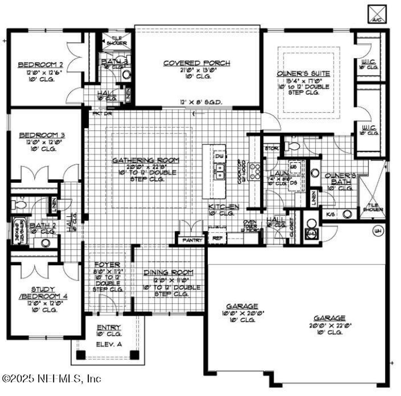 2D floor plan layout of this home in Edwards Creek Estates, Jacksonville, FL (Image 2).