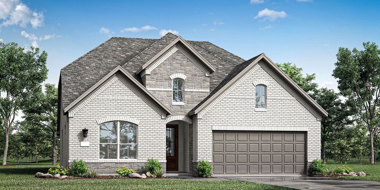 Representative exterior photo of a completed home built from the 4203 by Risland Homes in Creekview Meadows, Celina, TX (Image 2).