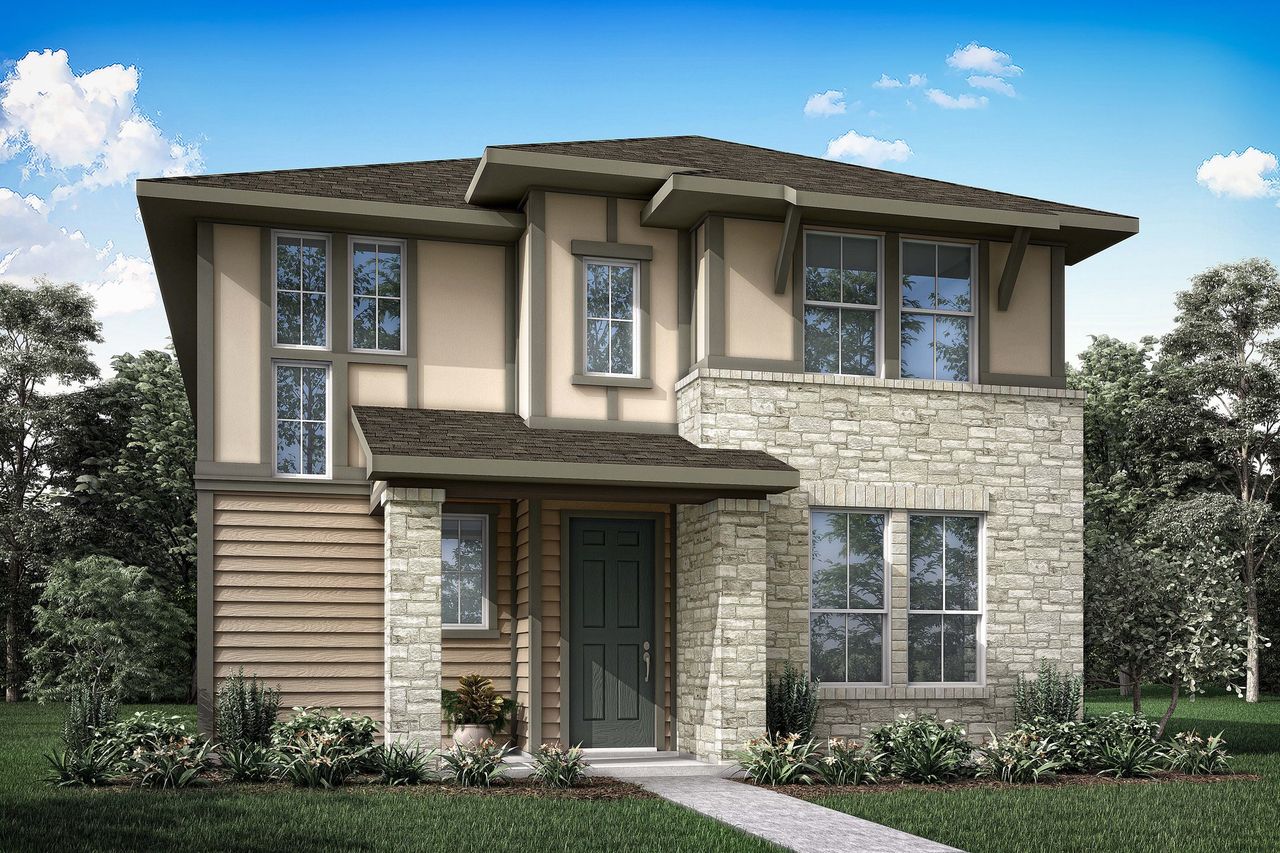 Representative exterior photo of a completed home built from the Sorrel by Tri Pointe Homes in Enclave At Canyon Ranch, Corinth, TX (Image 2).