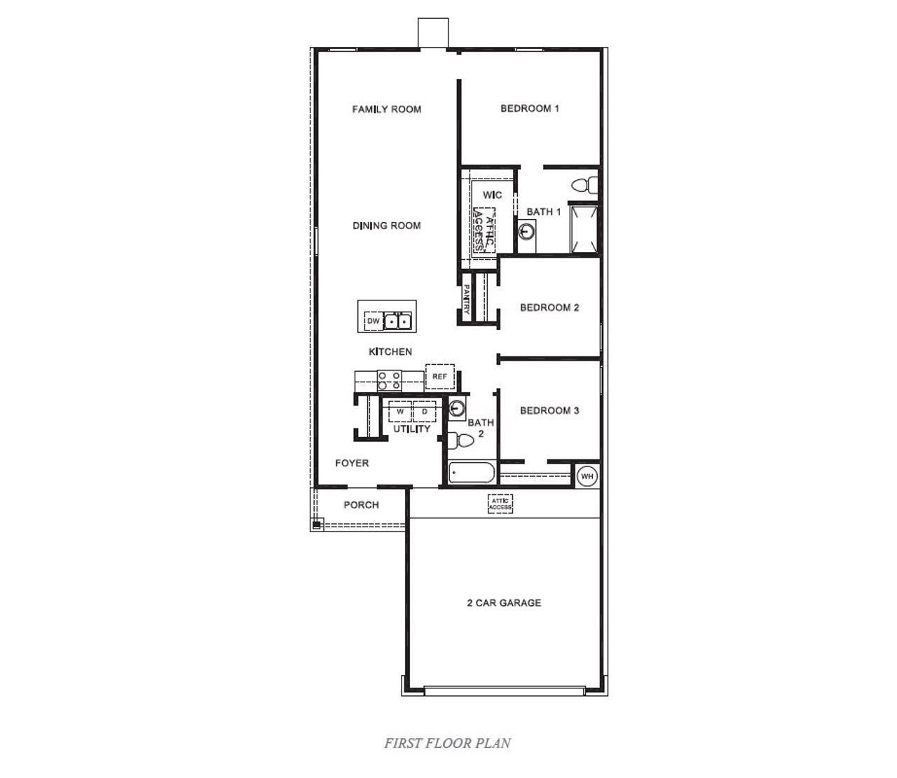 2D floor plan layout of this home in Waldron Estates, Corpus Christi, TX (Image 2).