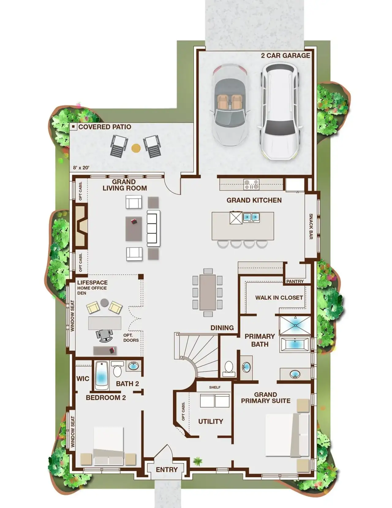 2D floor plan layout of this home in Goodland in Prairie Ridge, Venus, TX (Image 2).