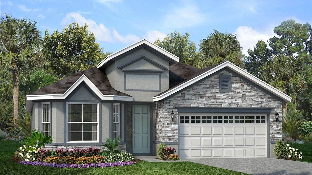 Representative exterior photo of a completed home built from the Hampton by Park Square Residential in Marisol Pointe at MiraBay Florida Series, Apollo Beach, FL (Image 2). Representative exterior photo of a completed home built from the Hampton by Park Square Residential in Marisol Pointe at MiraBay Florida Series, Apollo Beach, FL (Image 2).