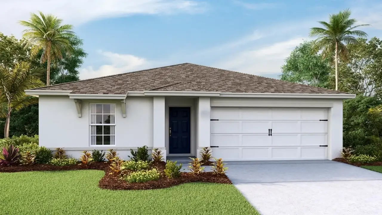 Representative exterior photo of a completed home built from the Fletcher by D.R. Horton in Balm Grove, Wimauma, FL (Image 2).