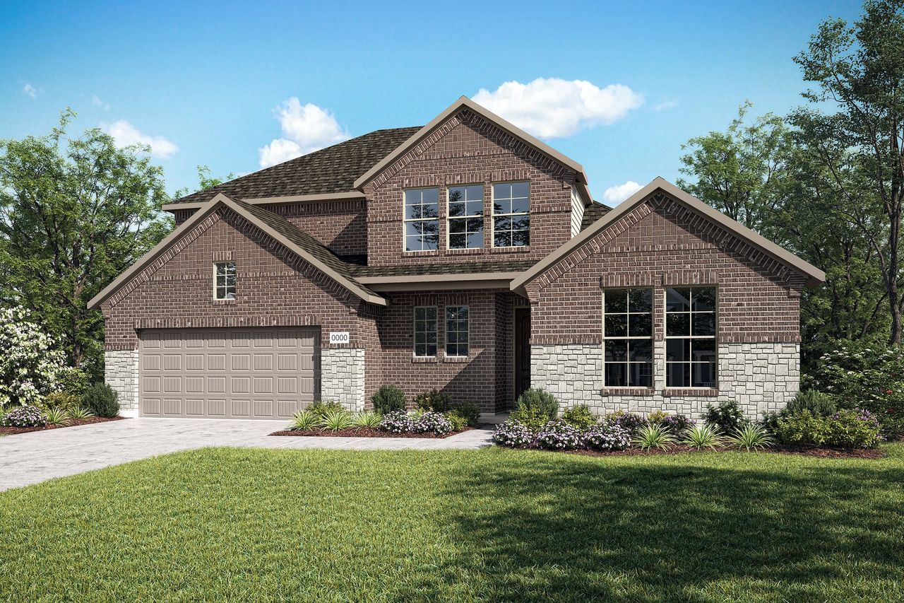 Representative exterior photo of a completed home built from the Ethan by Tri Pointe Homes in Painted Tree, McKinney, TX (Image 2). Representative exterior photo of a completed home built from the Ethan by Tri Pointe Homes in Painted Tree, McKinney, TX (Image 2).