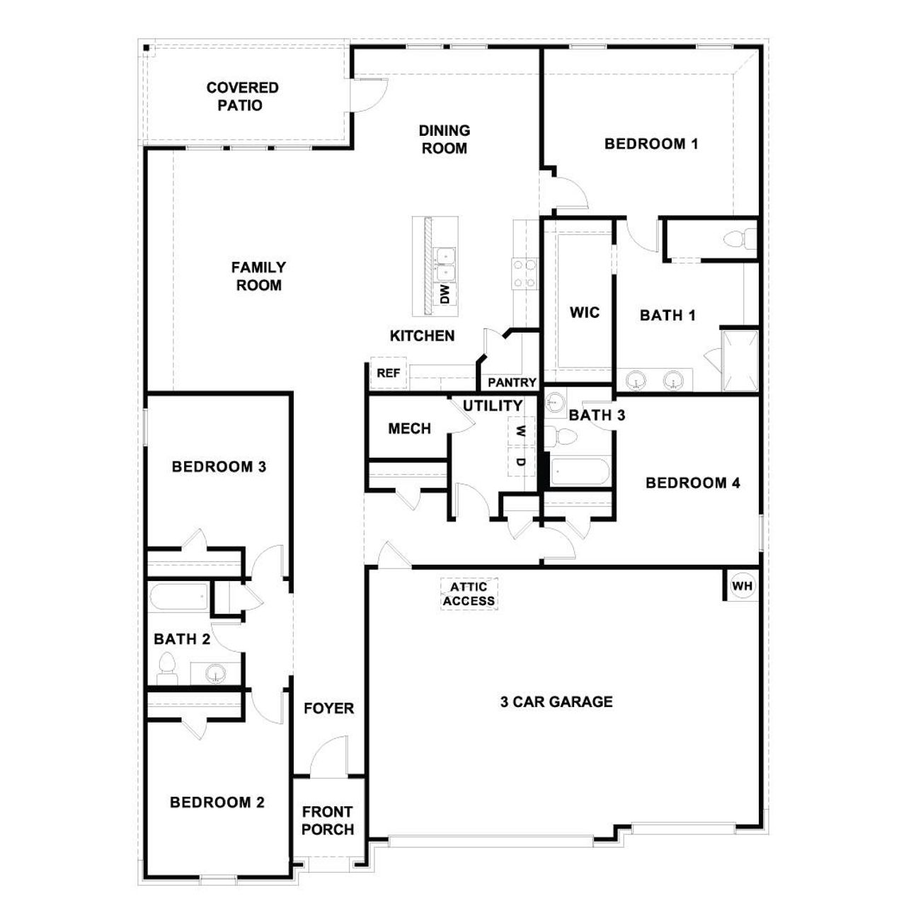 2D floor plan layout of this home in Riverview, Georgetown, TX (Image 2).