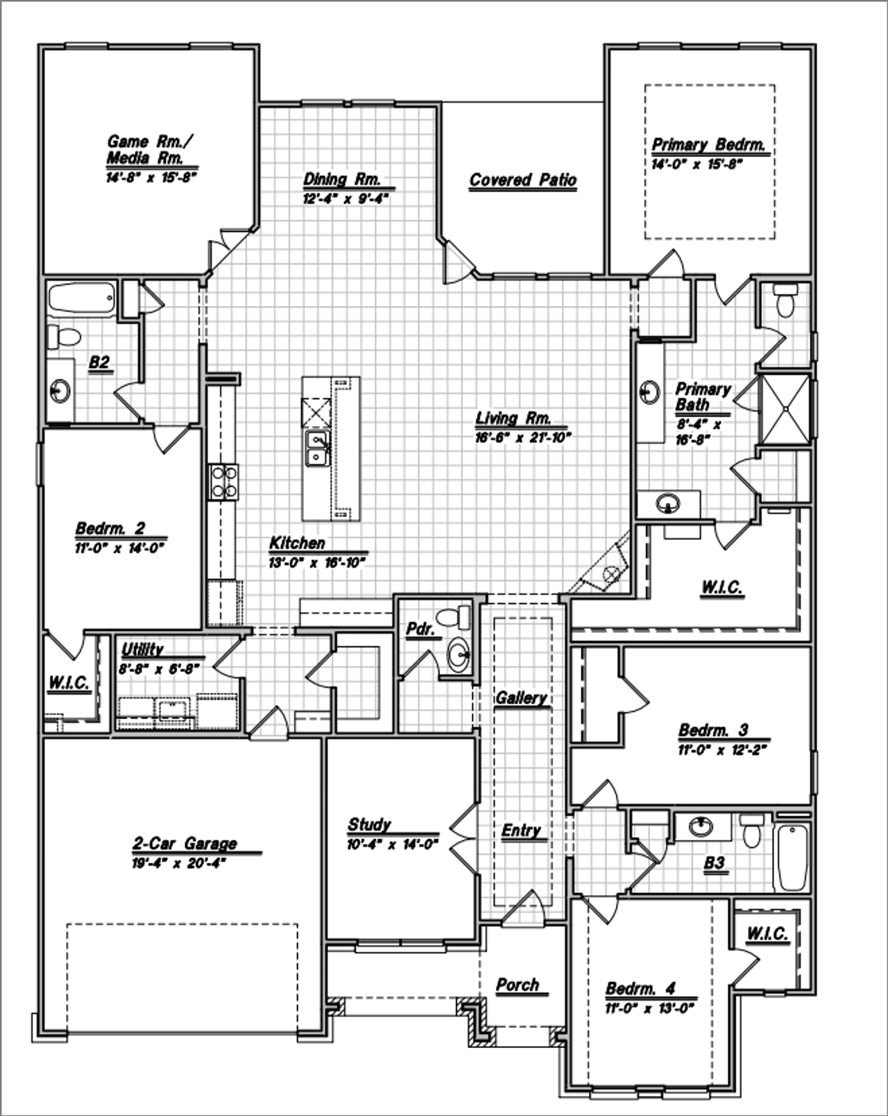 2D floor plan layout for the Gibbon by Bellaire Homes in Buffalo Crossing, Cibolo, TX (Image 2). 2D floor plan layout for the Gibbon by Bellaire Homes in Buffalo Crossing, Cibolo, TX (Image 2).