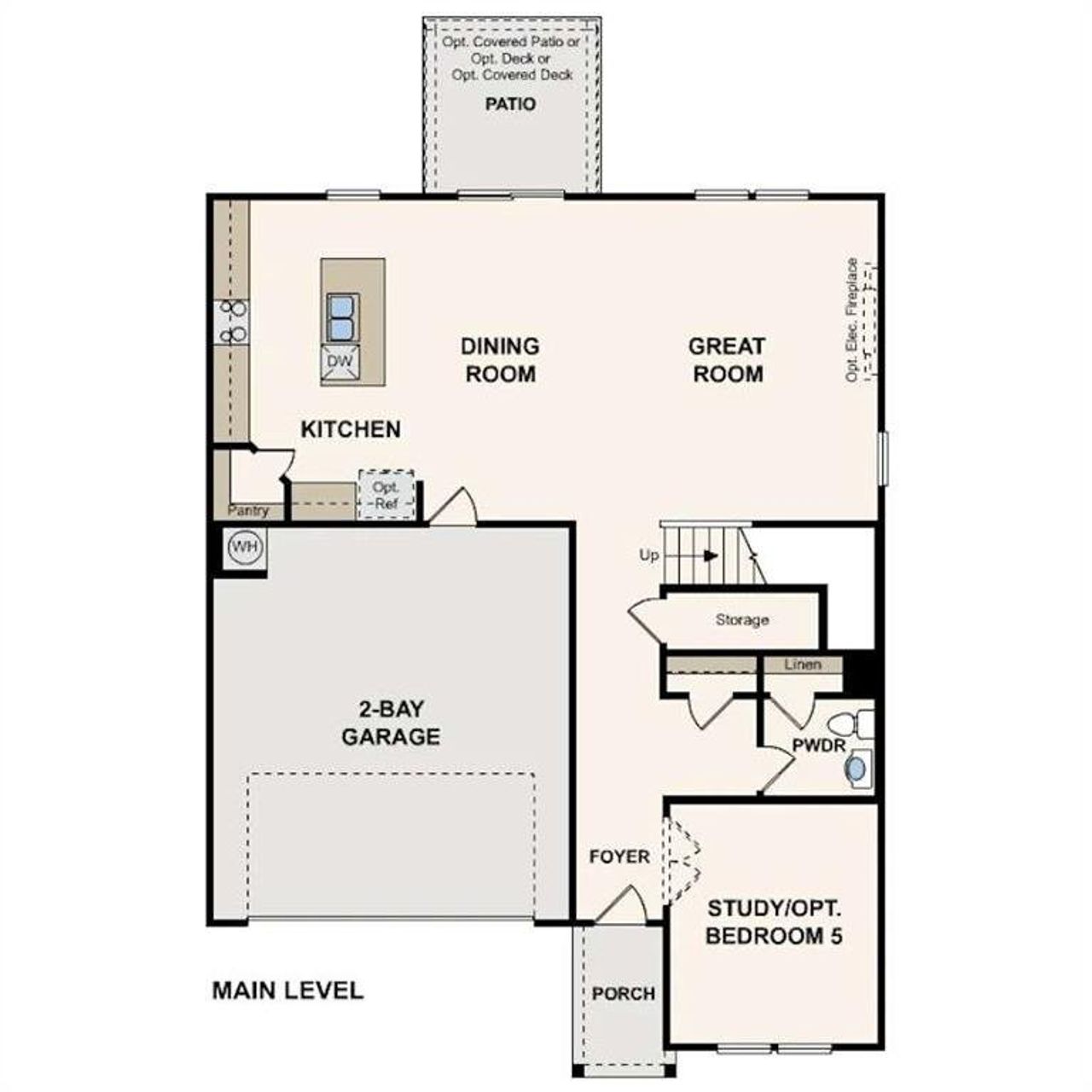2D floor plan layout of this home in Kingsley Creek, Lithonia, GA (Image 2).