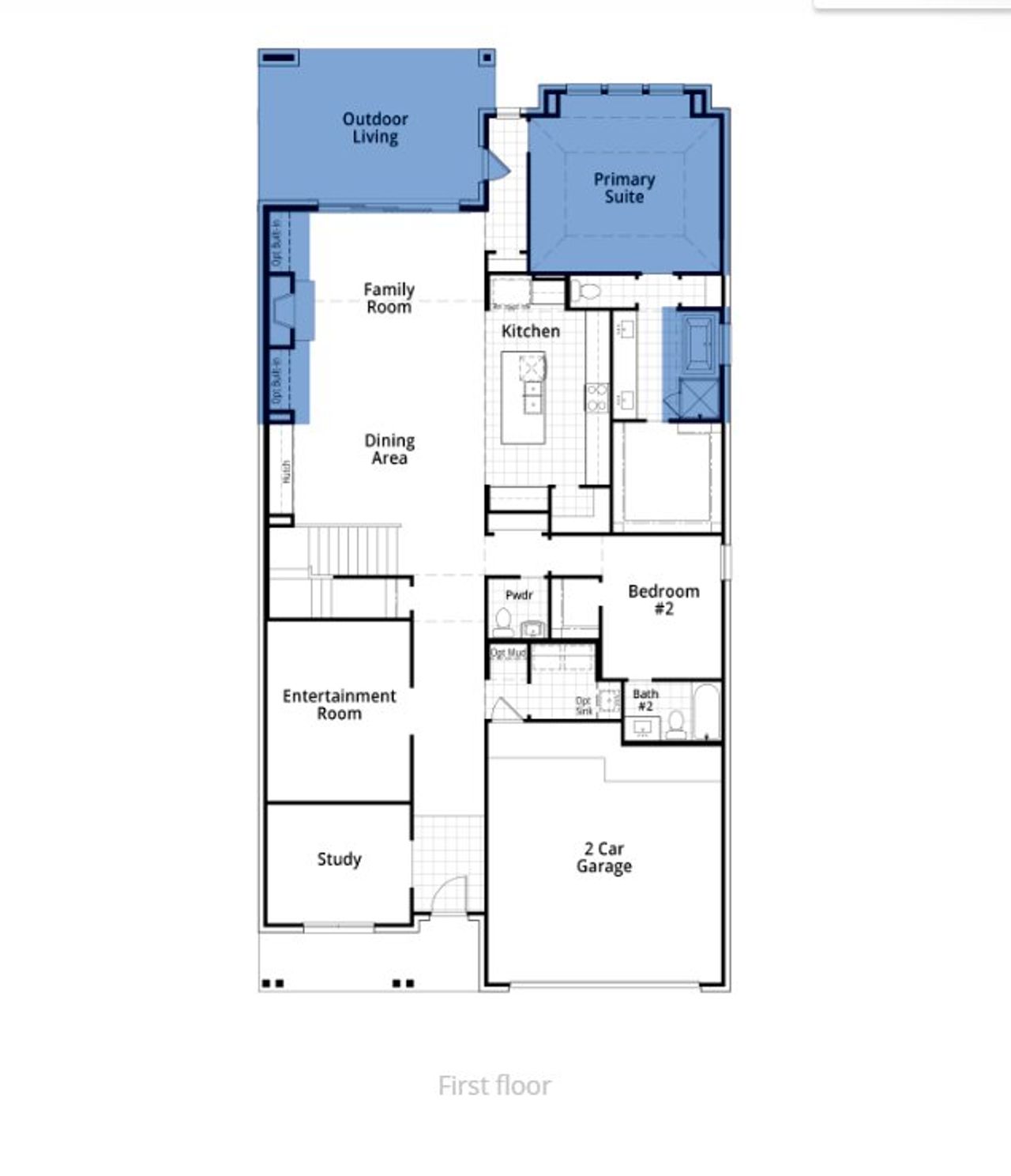 2D floor plan layout of this home in Wildridge, Oak Point, TX (Image 2).
