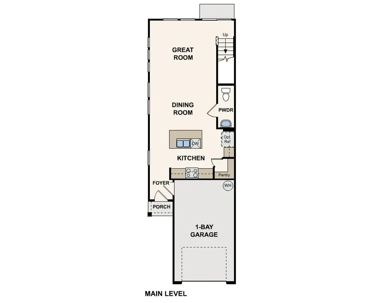 2D floor plan layout of this home in The Villas at Bishop Oaks, Jacksonville, FL (Image 2).
