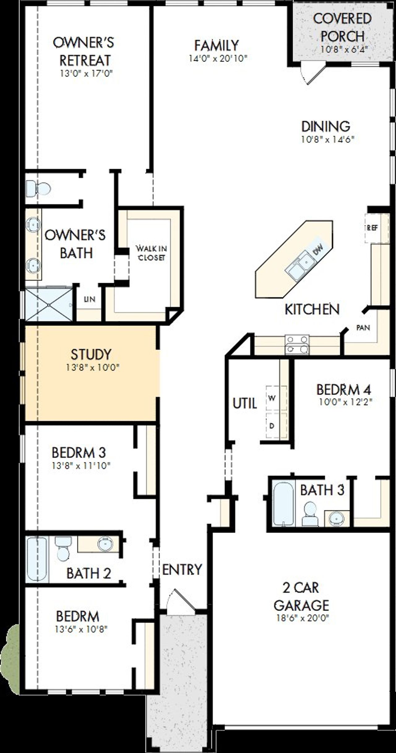 2D floor plan layout of this home in Creekshaw – Classic, Royse City, TX (Image 2). 2D floor plan layout of this home in Creekshaw – Classic, Royse City, TX (Image 2).