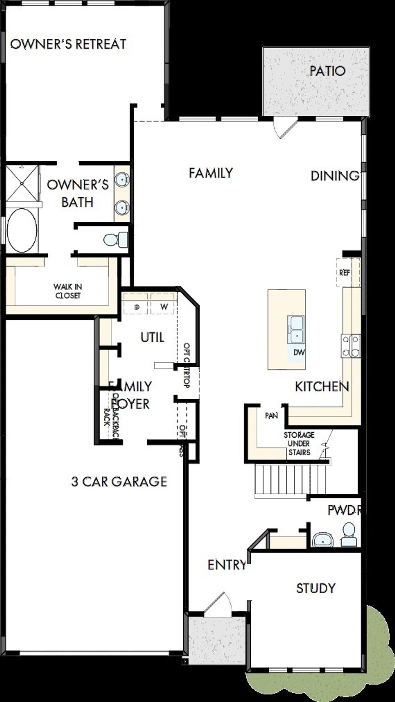 2D floor plan layout of this home in The Preserve at Five Oaks, Lebanon, TN (Image 2).