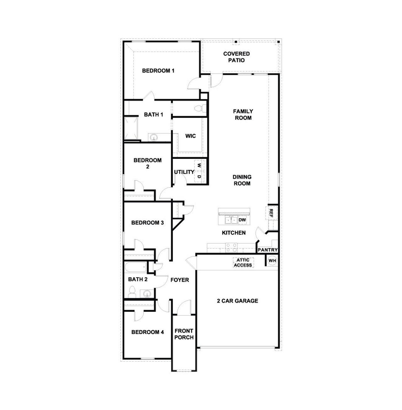 2D floor plan layout of this home in Valverde, Bastrop, TX (Image 2).