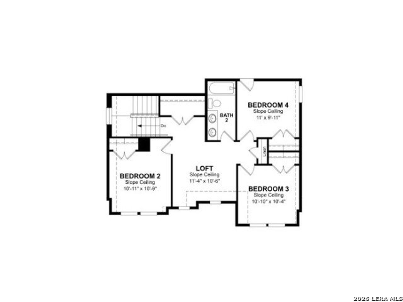 2D floor plan layout of this home in Bricewood, San Antonio, TX (Image 2).