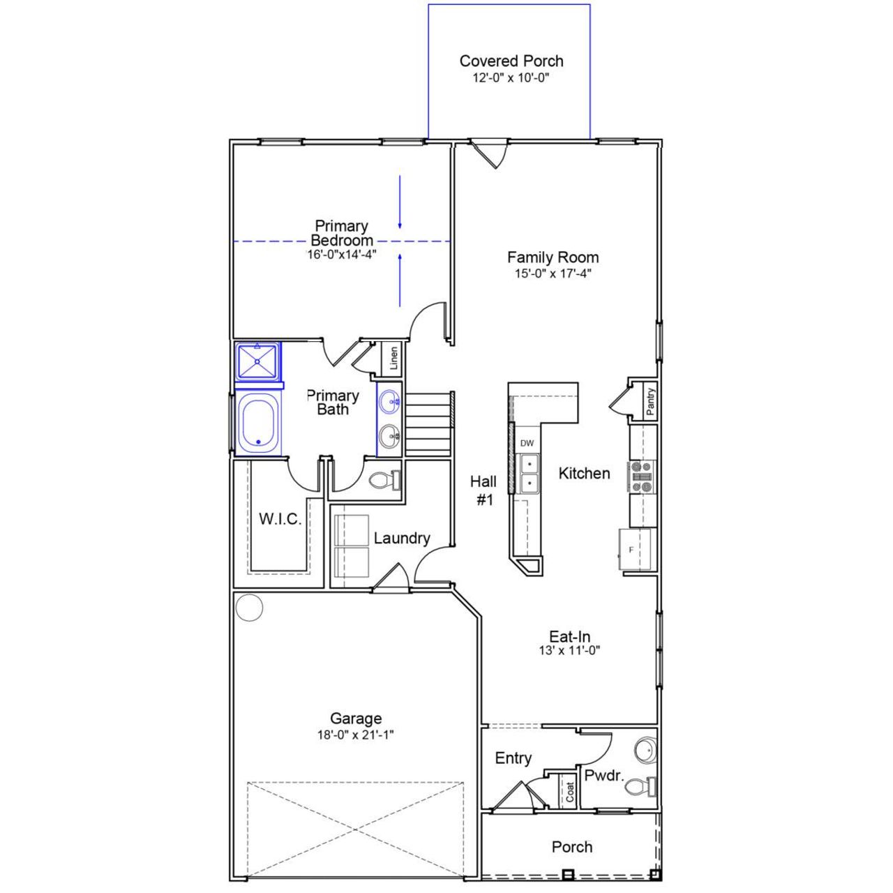 2D floor plan layout of this home in Bluefield, Lexington, SC (Image 2). 2D floor plan layout of this home in Bluefield, Lexington, SC (Image 2).