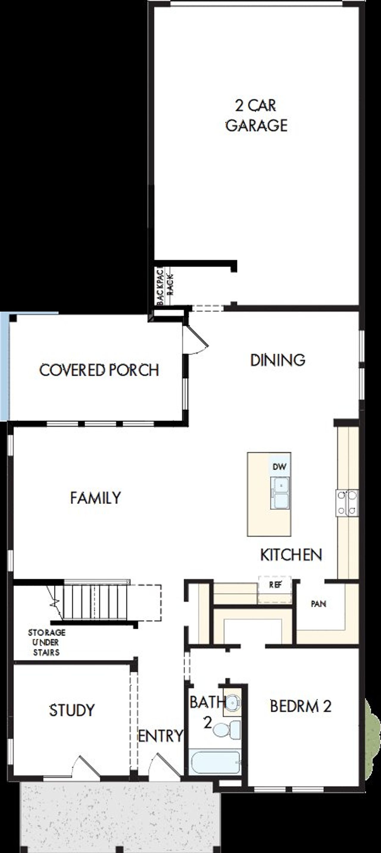 2D floor plan layout of this home in Heritage Green – The Classic Collection, Columbia, TN (Image 2).