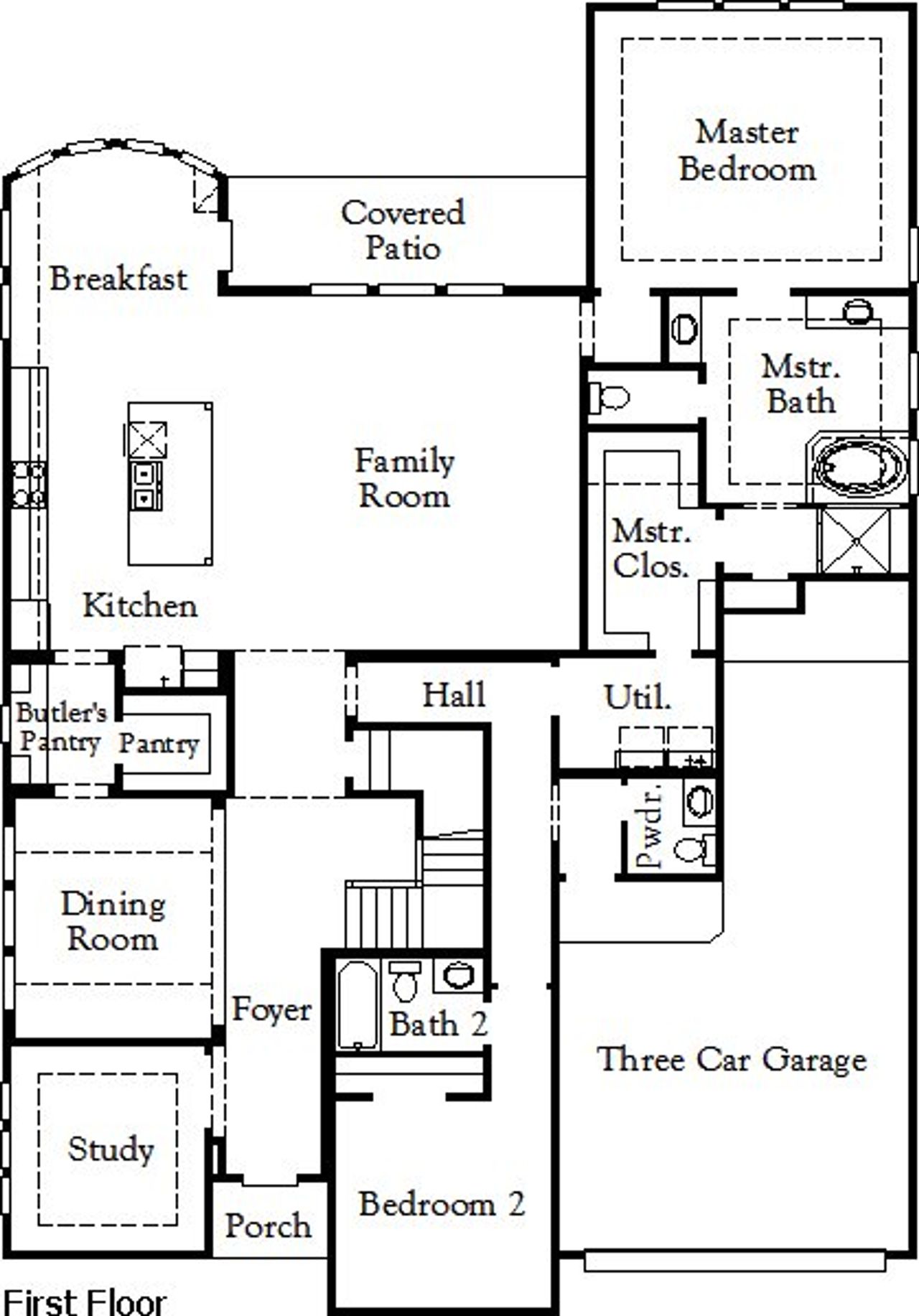 2D floor plan layout of this home in Sandbrock Ranch, Aubrey, TX (Image 2).