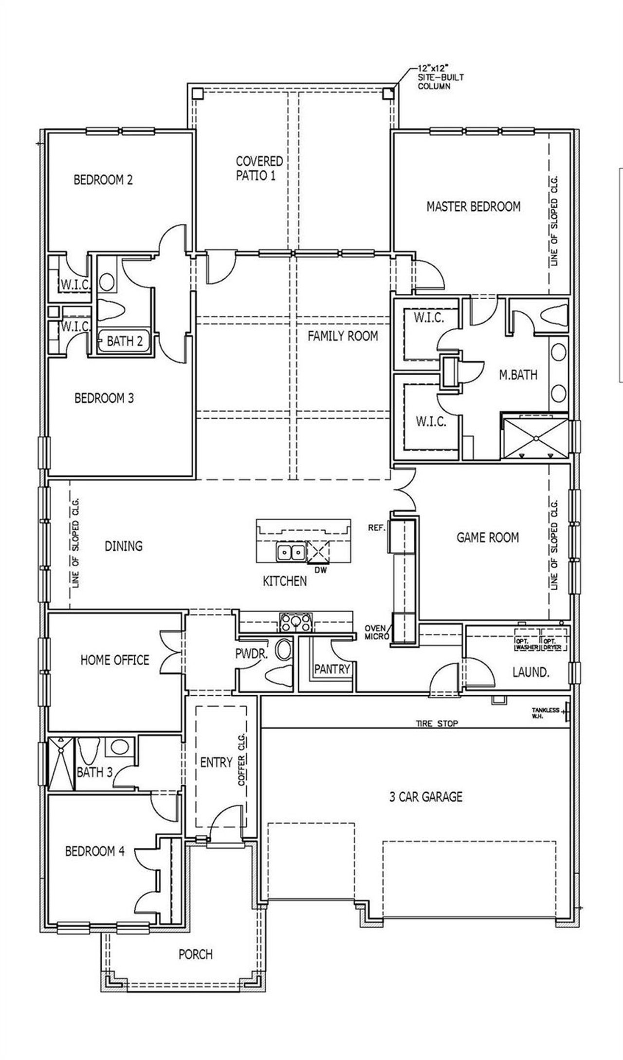 2D floor plan layout of this home in East View Farms, Georgetown, TX (Image 2).