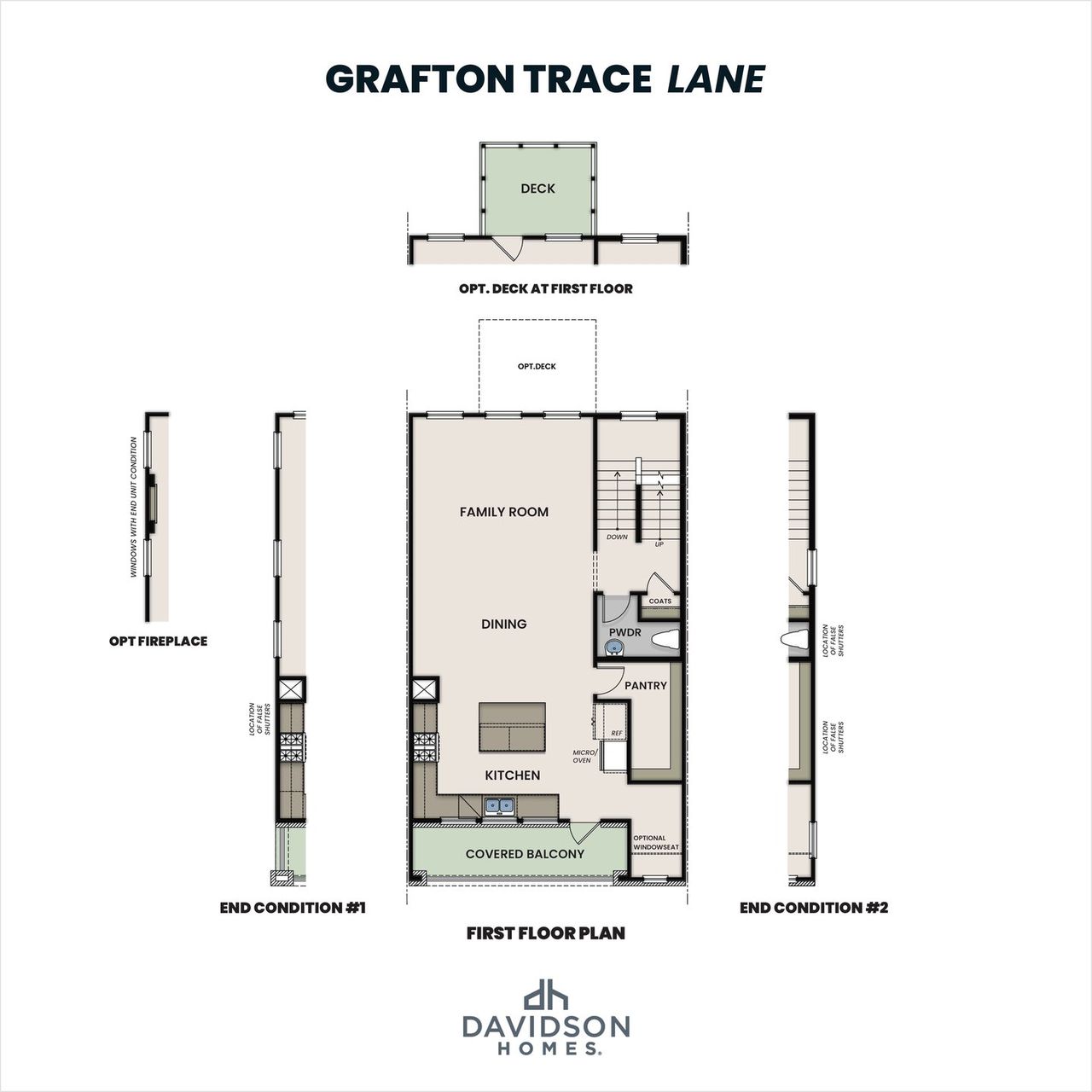 2D floor plan layout for the The Lane A by Davidson Homes LLC in Grafton Trace, Woodstock, GA (Image 2).