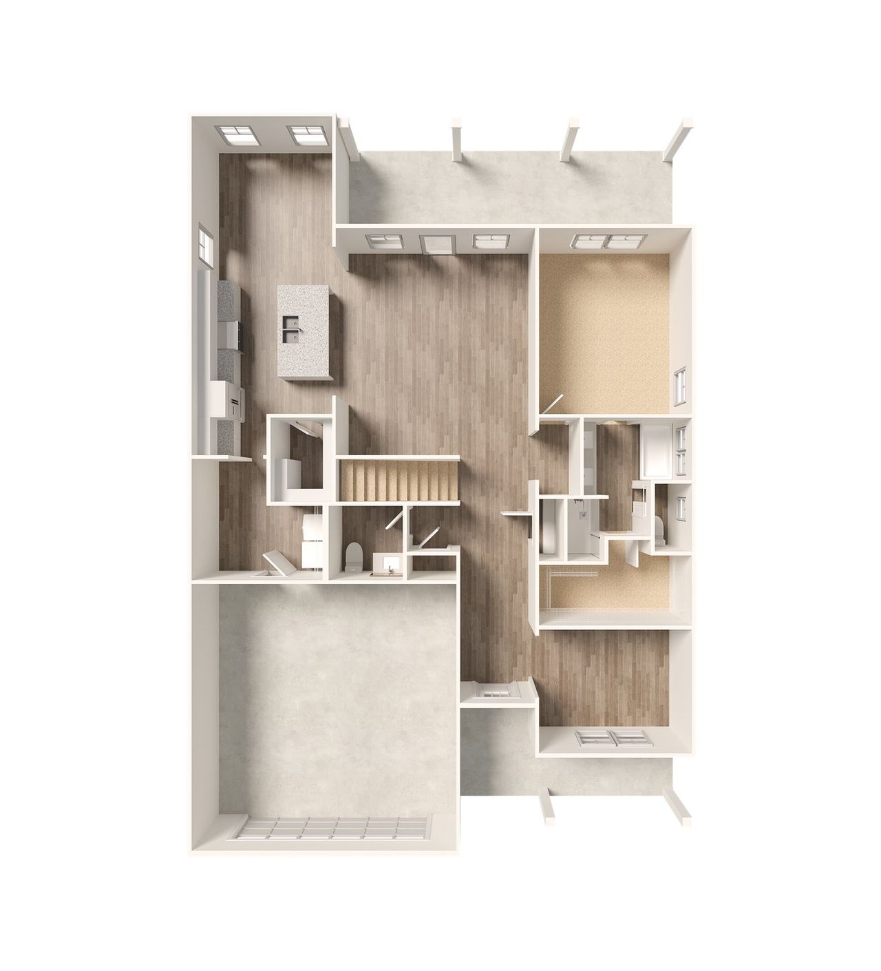 2D floor plan layout for the Grant by Foundation Home Builders LLC in Old Hickory Crossing, Mocksville, NC (Image 2).