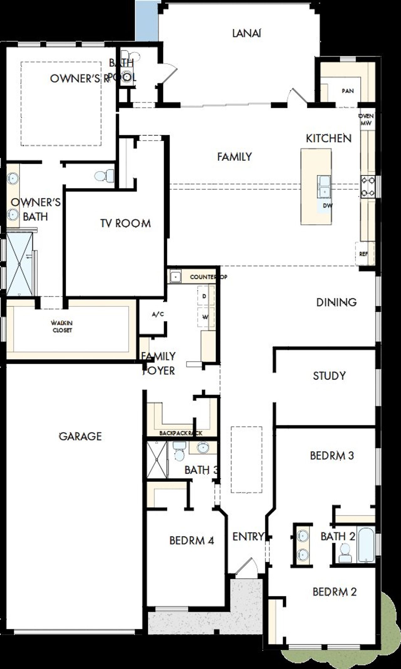 2D floor plan layout of this home in Palmera Wellen Park - Classic Series, Venice, FL (Image 2).