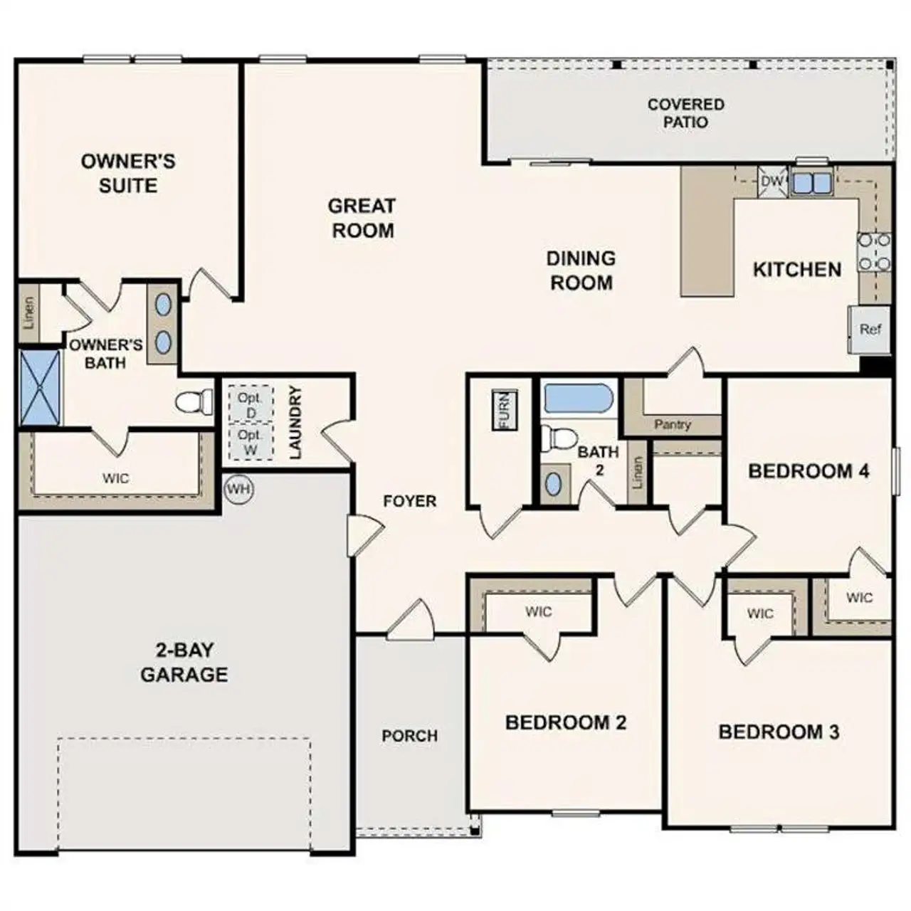 2D floor plan layout of this home in Southfield, Bonaire, GA (Image 2). 2D floor plan layout of this home in Southfield, Bonaire, GA (Image 2).